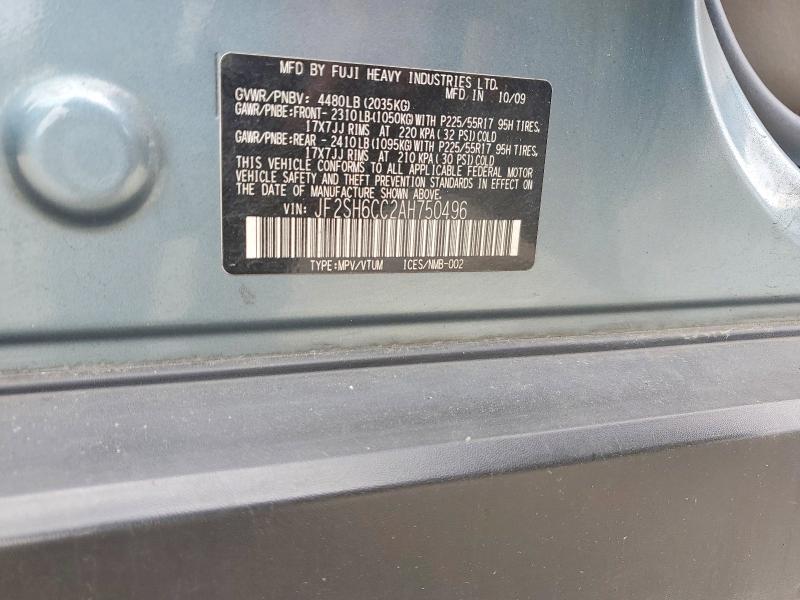 Продаж на аукціоні авто 2010 Subaru Forester, vin: JF2SH6CC2AH750496, номер лоту: 51530826