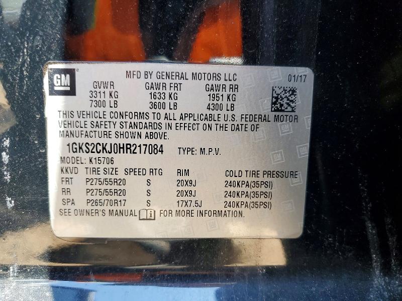 2017 Gmc Yukon მანქანა იყიდება აუქციონზე, vin: 1GKS2CKJ0HR217084, აუქციონის ნომერი: 50594766