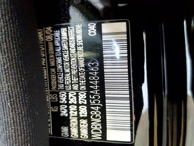 50650046 :رقم المزاد ، WDBNG84J55A448463 vin ، 2005 Mercedes-benz S مزاد بيع
