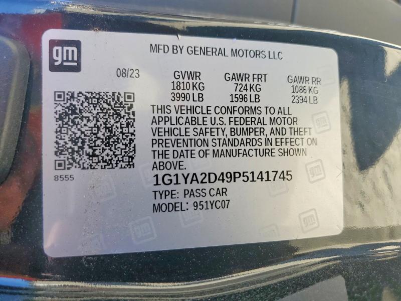 50103186 :رقم المزاد ، 1G1YA2D49P5141745 vin ، 2023 Chevrolet Corvette مزاد بيع