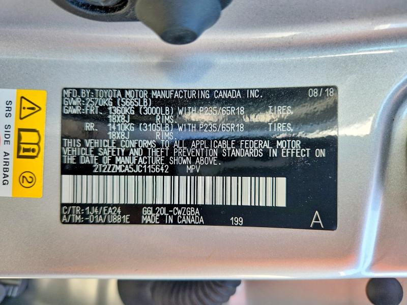 Aukcja sprzedaży 2018 Lexus Rx 350, vin: 2T2ZZMCA5JC115642, numer aukcji: 48691916