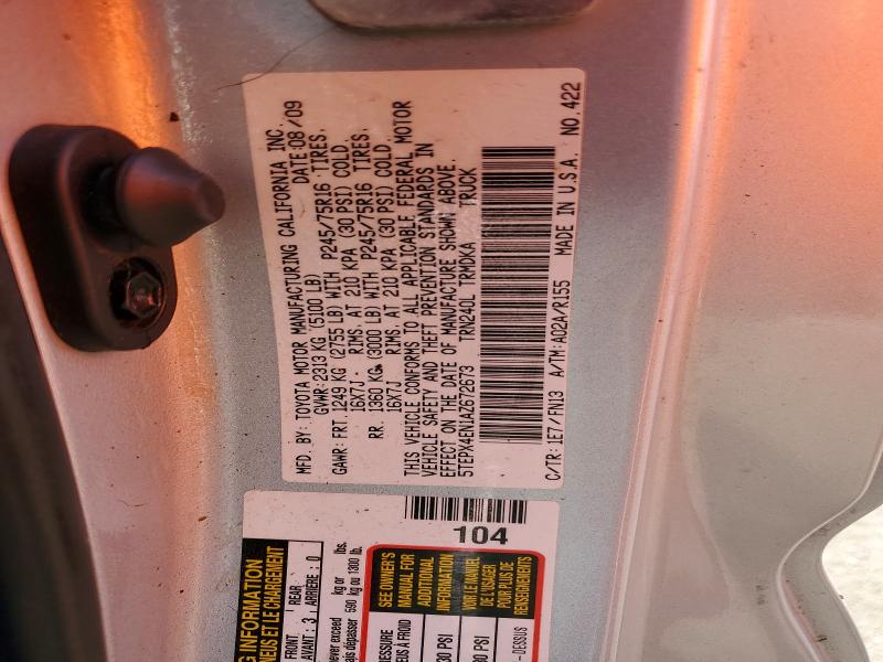 2010 Toyota Tacoma მანქანა იყიდება აუქციონზე, vin: 5TEPX4EN1AZ672673, აუქციონის ნომერი: 48542246