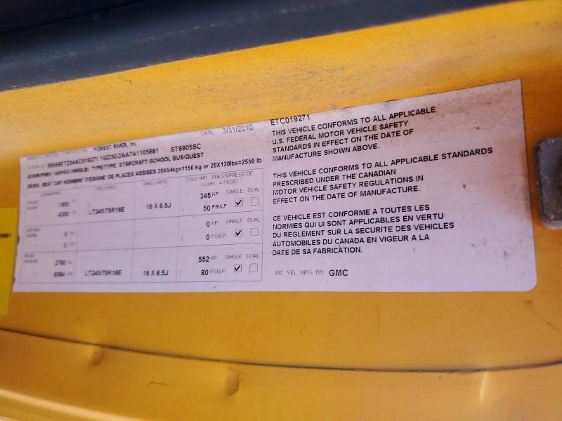 Aukcja sprzedaży 2010 Gmc Bantam G3500, vin: 1GD3G2AA7A1105881, numer aukcji: 93774845