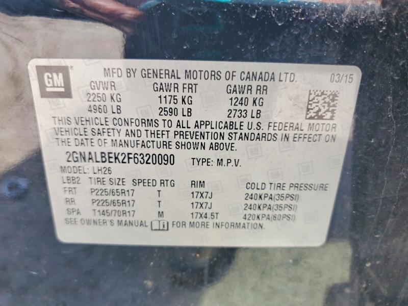Продажа на аукционе авто 2015 Chevrolet Equinox, vin: 2GNALBEK2F6320090, номер лота: 48419446