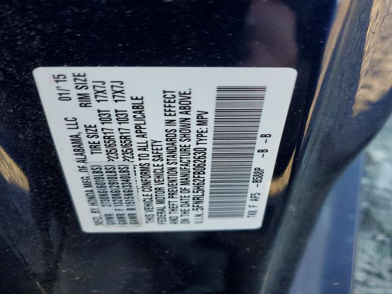Продаж на аукціоні авто 2015 Honda Odyssey, vin: 5FNRL5H62FB062630, номер лоту: 49031816
