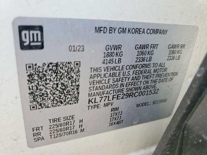 Продаж на аукціоні авто 2024 Chevrolet Trax, vin: KL77LFE29RC001532, номер лоту: 51645286