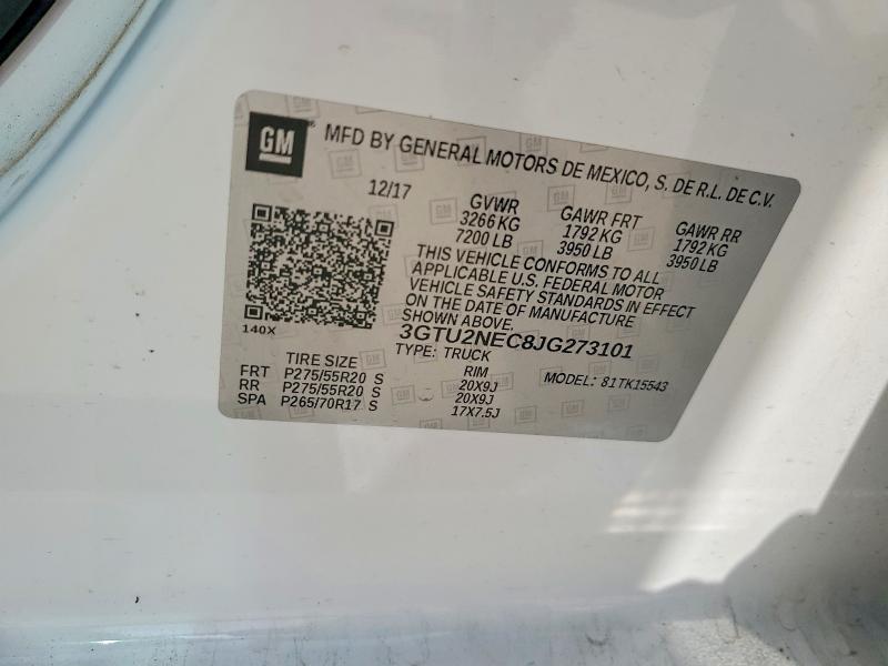 Продажа на аукционе авто 2018 Gmc Sierra, vin: 3GTU2NEC8JG273101, номер лота: 51599766