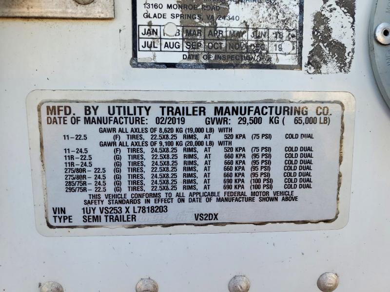Продажа на аукционе авто 2020 Utility Dry Freight Trailer, vin: 1UYVS253XL7818203, номер лота: 50237486