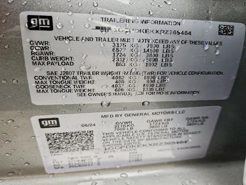Продаж на аукціоні авто 2024 Chevrolet Silverado, vin: 1GCPDKEKXRZ365464, номер лоту: 49598346