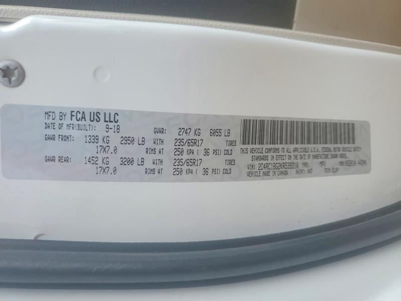 2019 Chrysler Pacifica მანქანა იყიდება აუქციონზე, vin: 2C4RC1BG2KR539310, აუქციონის ნომერი: 50175296