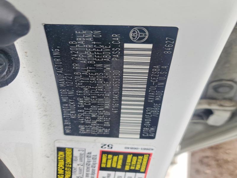 Продажа на аукционе авто 2022 Toyota Camry, vin: 4T1G11AK3NU653130, номер лота: 51299696