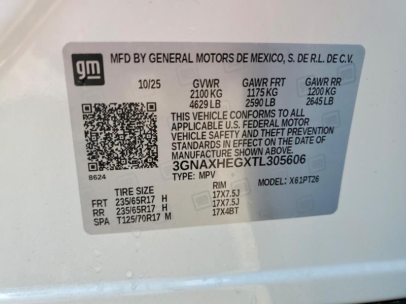 48744546 :رقم المزاد ، 3GNAXHEGXTL305606 vin ، 2026 Chevrolet Equinox مزاد بيع