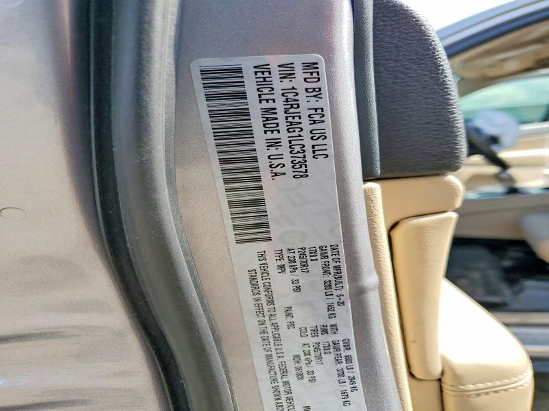 Продаж на аукціоні авто 2020 Jeep Grand Cherokee, vin: 1C4RJEAG1LC373578, номер лоту: 49832716