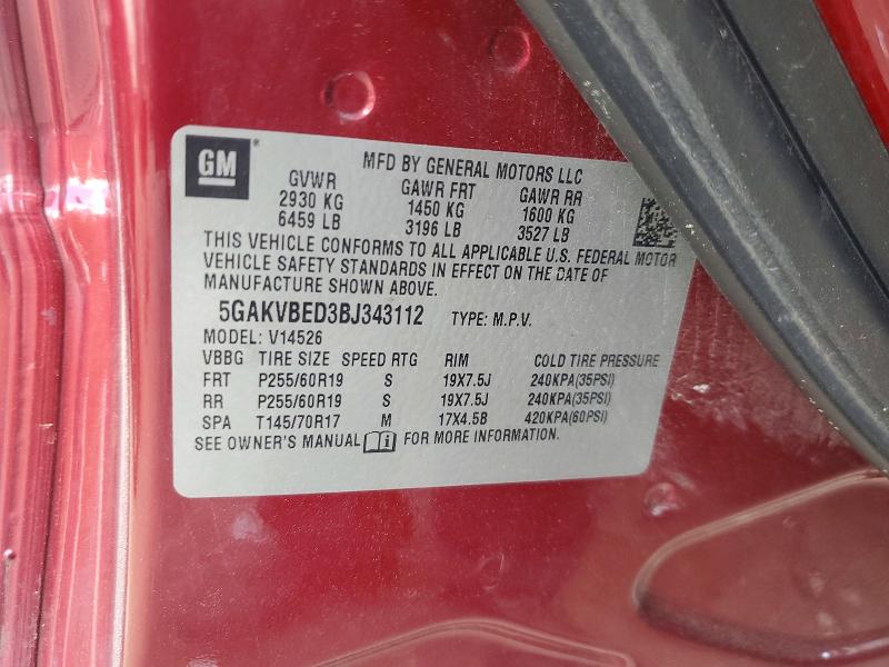 Продажа на аукционе авто 2011 Buick Enclave, vin: 5GAKVBED3BJ343112, номер лота: 50419986