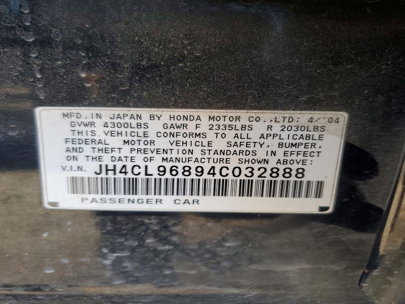 2004 Acura Tsx მანქანა იყიდება აუქციონზე, vin: JH4CL96894C032888, აუქციონის ნომერი: 49613356