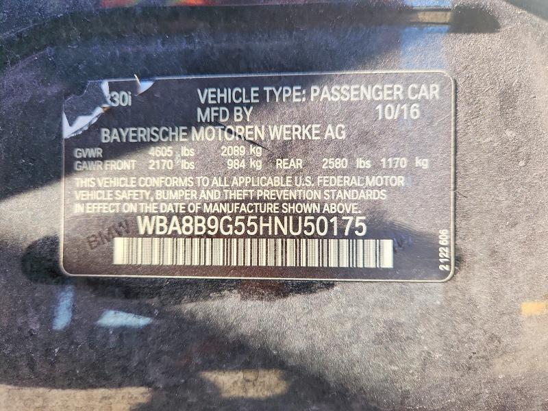 51206126 :رقم المزاد ، WBA8B9G55HNU50175 vin ، 2017 Bmw 330 مزاد بيع