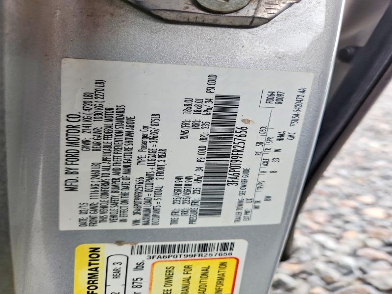 2015 Ford Fusion მანქანა იყიდება აუქციონზე, vin: 3FA6P0T99FR257656, აუქციონის ნომერი: 49841826