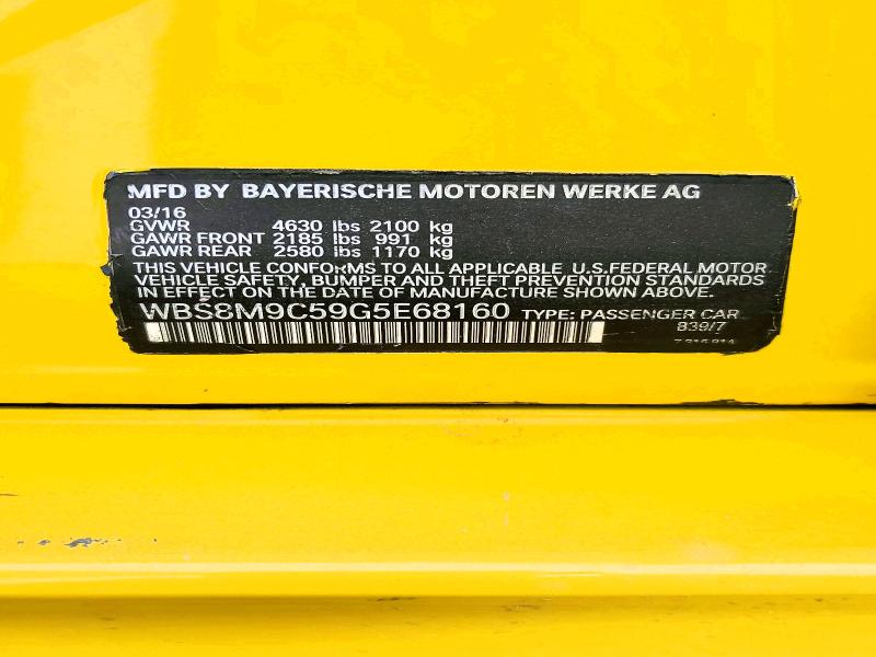 Aukcja sprzedaży 2016 Bmw M3, vin: WBS8M9C59G5E68160, numer aukcji: 51310036