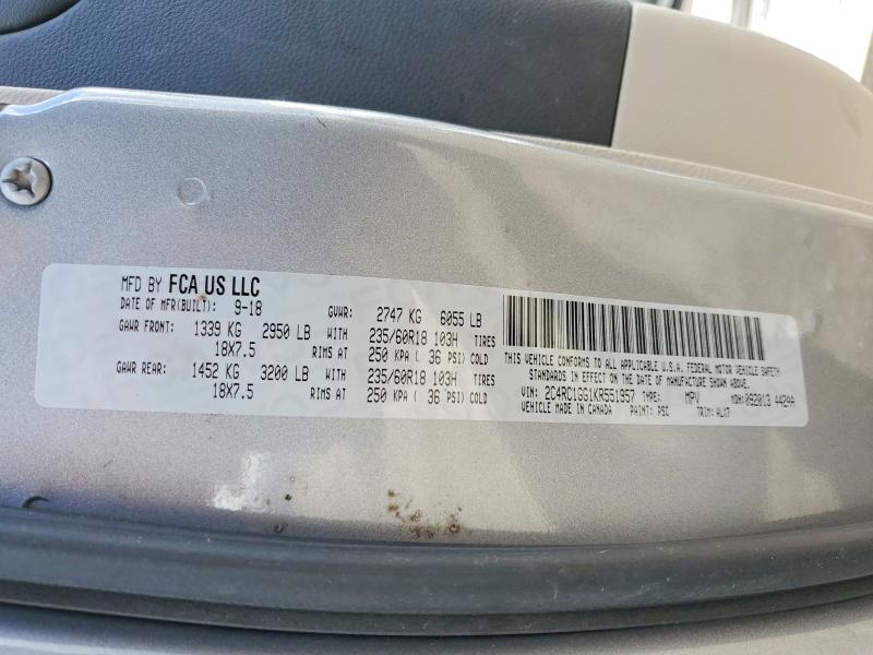 Продаж на аукціоні авто 2019 Chrysler Pacifica, vin: 2C4RC1GG1KR551957, номер лоту: 49741846