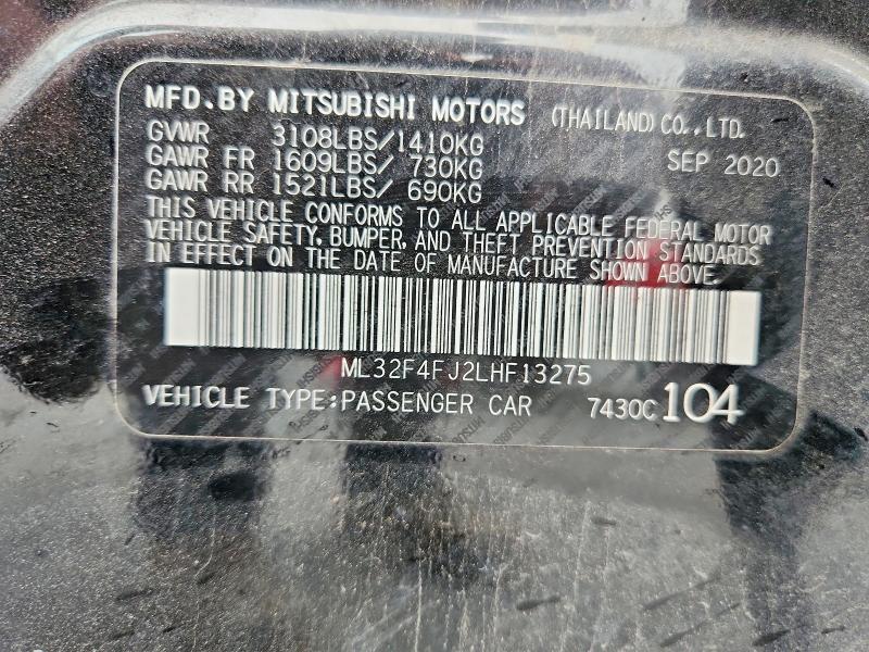 Продажа на аукционе авто 2020 Mitsubishi Mirage, vin: ML32F4FJ2LHF13275, номер лота: 51680506