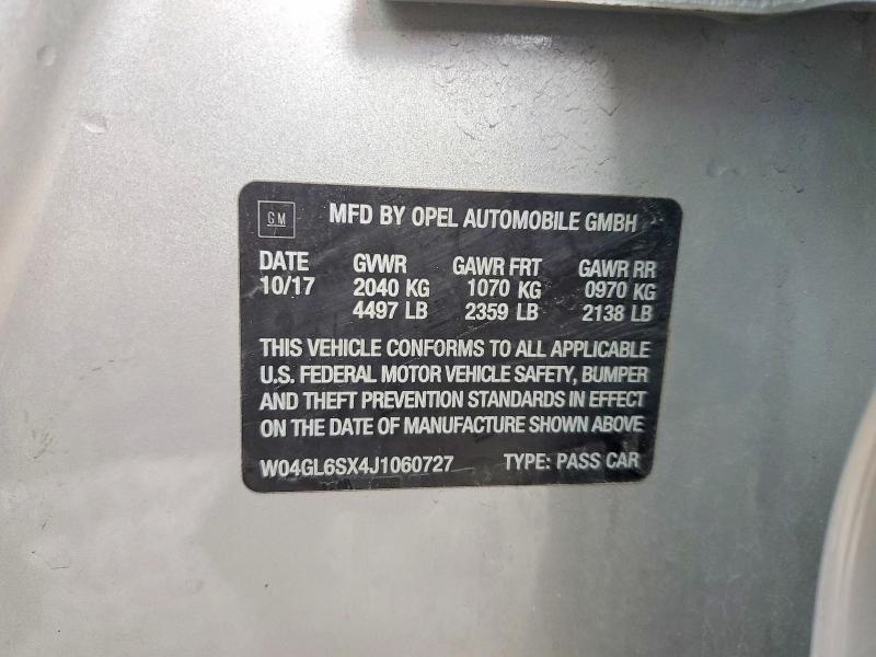 Продажа на аукционе авто 2018 Buick Regal, vin: W04GL6SX4J1060727, номер лота: 48641426