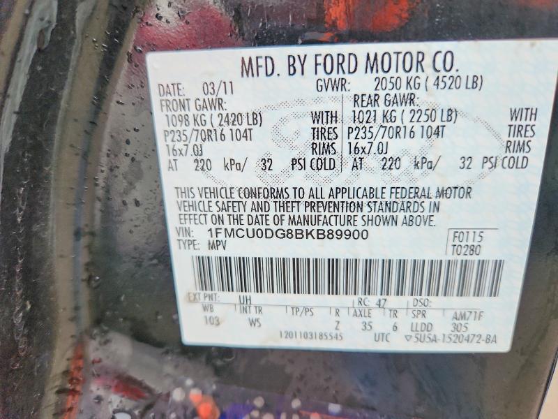 Продажа на аукционе авто 2011 Ford Escape, vin: 1FMCU0DG8BKB89900, номер лота: 51499546