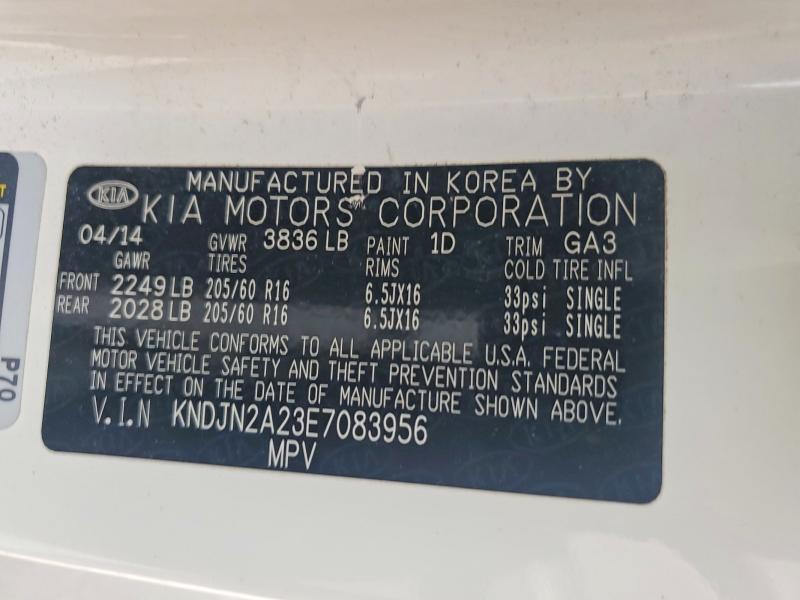 2014 Kia Soul მანქანა იყიდება აუქციონზე, vin: KNDJN2A23E7083956, აუქციონის ნომერი: 49547156