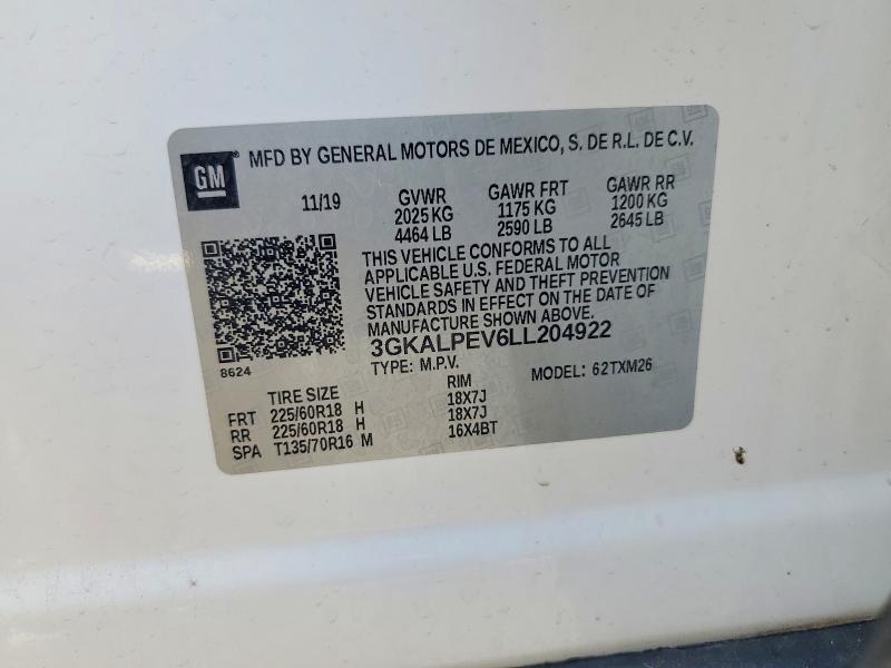2020 Gmc Terrain მანქანა იყიდება აუქციონზე, vin: 3GKALPEV6LL204922, აუქციონის ნომერი: 49738576