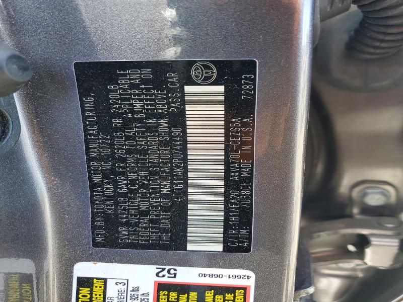 Продажа на аукционе авто 2023 Toyota Camry, vin: 4T1G11AK2PU744490, номер лота: 51724346