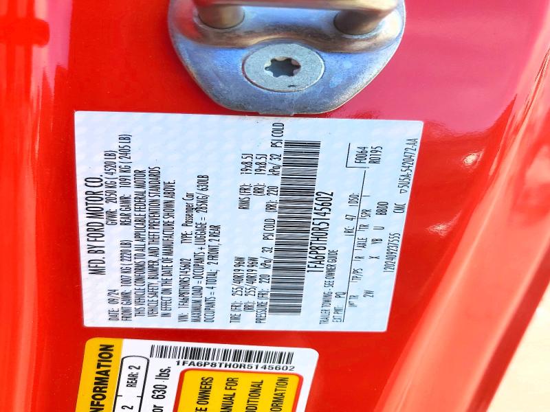 Продаж на аукціоні авто 2024 Ford Mustang, vin: 1FA6P8TH0R5145602, номер лоту: 49384656