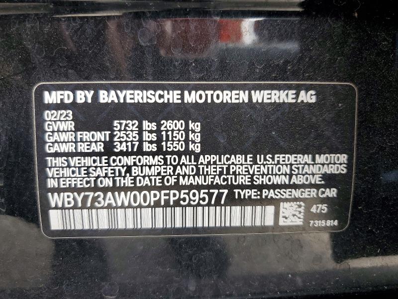 Продаж на аукціоні авто 2023 Bmw I4, vin: WBY73AW00PFP59577, номер лоту: 50440906