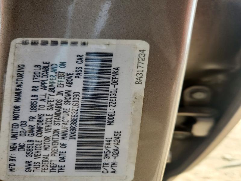 Продаж на аукціоні авто 2003 Toyota Corolla, vin: 1NXBR38E63Z161090, номер лоту: 49291866