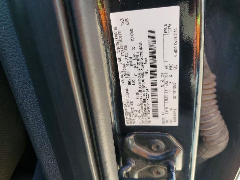 Aukcja sprzedaży 2018 Ford F150, vin: 1FTEW1C51JKC21047, numer aukcji: 50228326