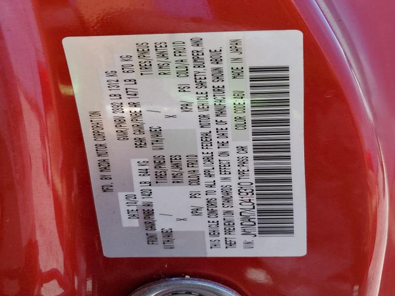 49592466 :رقم المزاد ، JM1NDAM7XL0419310 vin ، 2020 Mazda Mx-5 Miata مزاد بيع
