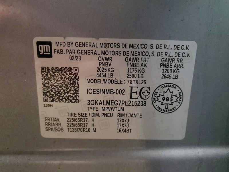 48071446 :رقم المزاد ، 3GKALMEG7PL215238 vin ، 2023 Gmc Terrain مزاد بيع
