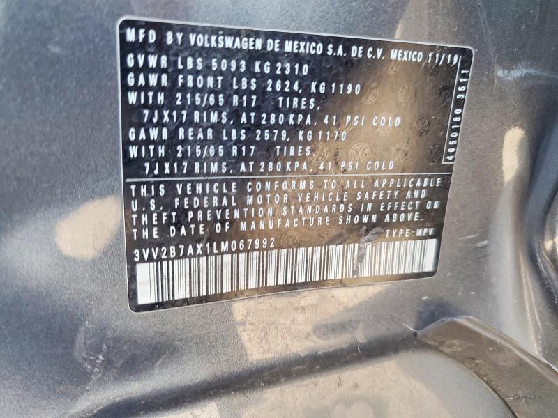 Aukcja sprzedaży 2020 Volkswagen Tiguan, vin: 3VV2B7AX1LM067992, numer aukcji: 48718676
