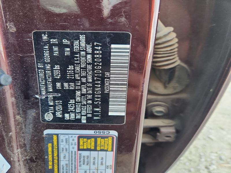 Aukcja sprzedaży 2013 Kia Optima, vin: 5XXGN4A71DG208847, numer aukcji: 48430226