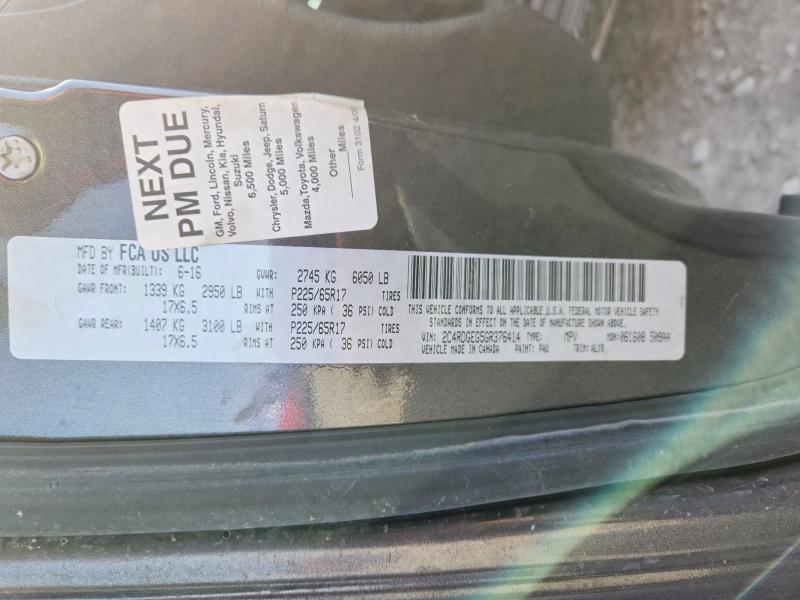 2016 Dodge Grand Caravan მანქანა იყიდება აუქციონზე, vin: 2C4RDGEG5GR376414, აუქციონის ნომერი: 50508236