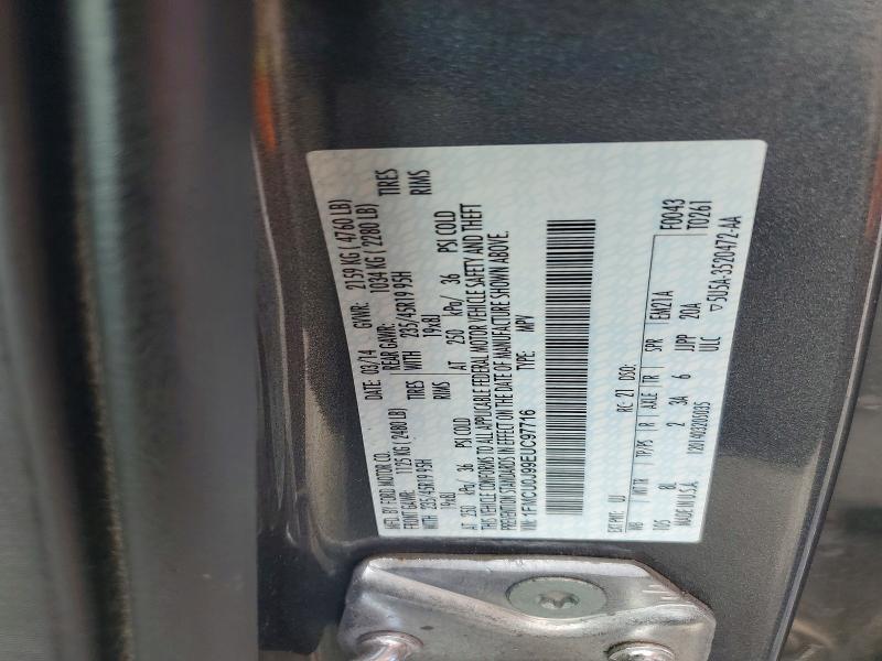 51799646 :رقم المزاد ، 1FMCU0J99EUC97716 vin ، 2014 Ford Escape مزاد بيع