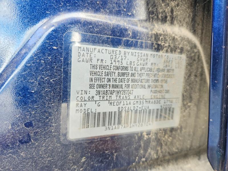Aukcja sprzedaży 2017 Nissan Sentra, vin: 3N1AB7AP1HY287047, numer aukcji: 51471486