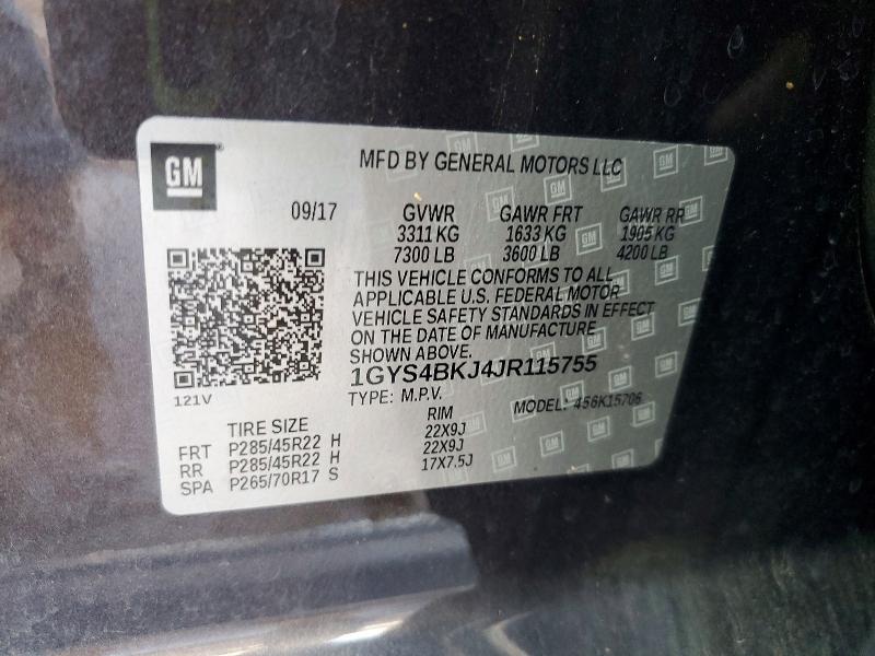 Продаж на аукціоні авто 2018 Cadillac Escalade, vin: 1GYS4BKJ4JR115755, номер лоту: 51616846