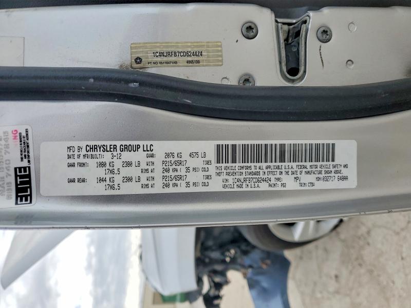 Aukcja sprzedaży 2012 Jeep Patriot, vin: 1C4NJRFB7CD624424, numer aukcji: 49102406