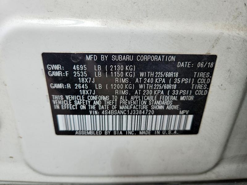 Продажа на аукционе авто 2018 Subaru Outback, vin: 4S4BSANC1J3384720, номер лота: 50742316