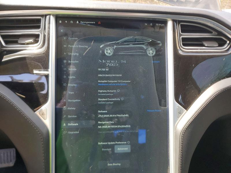 Aukcja sprzedaży 2015 Tesla Model S, vin: 5YJSA1E27FF119731, numer aukcji: 50298746