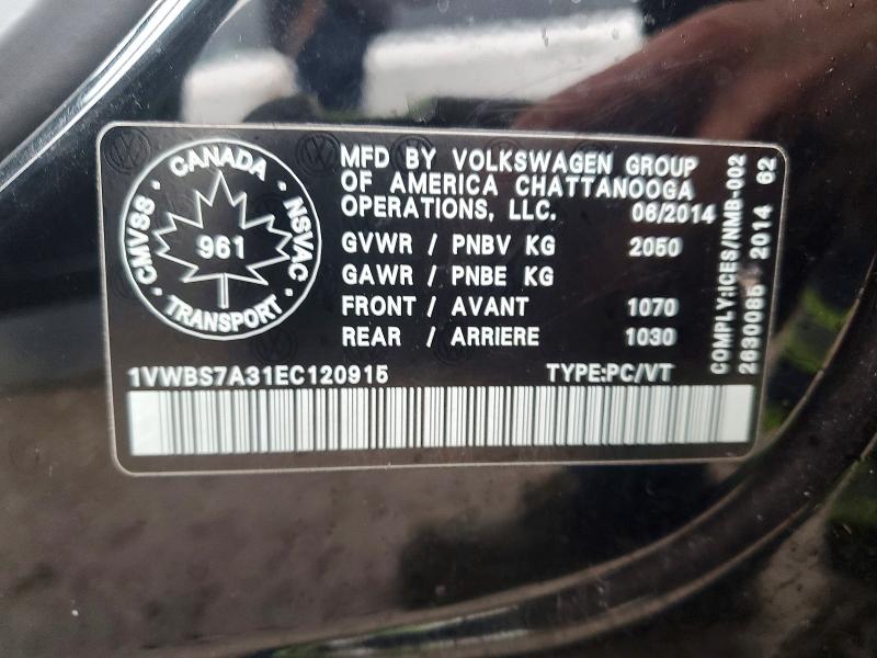 Aukcja sprzedaży 2014 Volkswagen Passat, vin: 1VWBS7A31EC120915, numer aukcji: 48391146