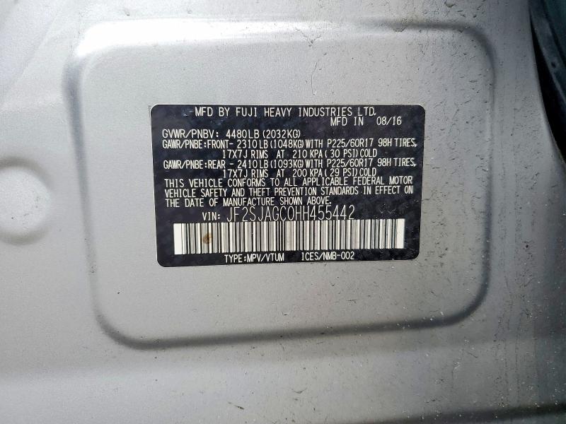 Aukcja sprzedaży 2017 Subaru Forester, vin: JF2SJAGC0HH455442, numer aukcji: 48893726