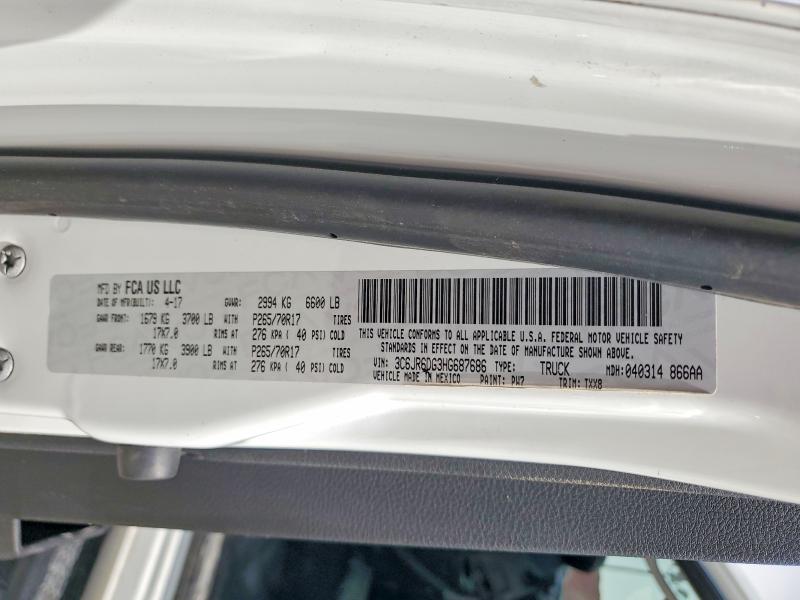 Продаж на аукціоні авто 2017 Ram 1500, vin: 3C6JR6DG3HG687686, номер лоту: 50023536