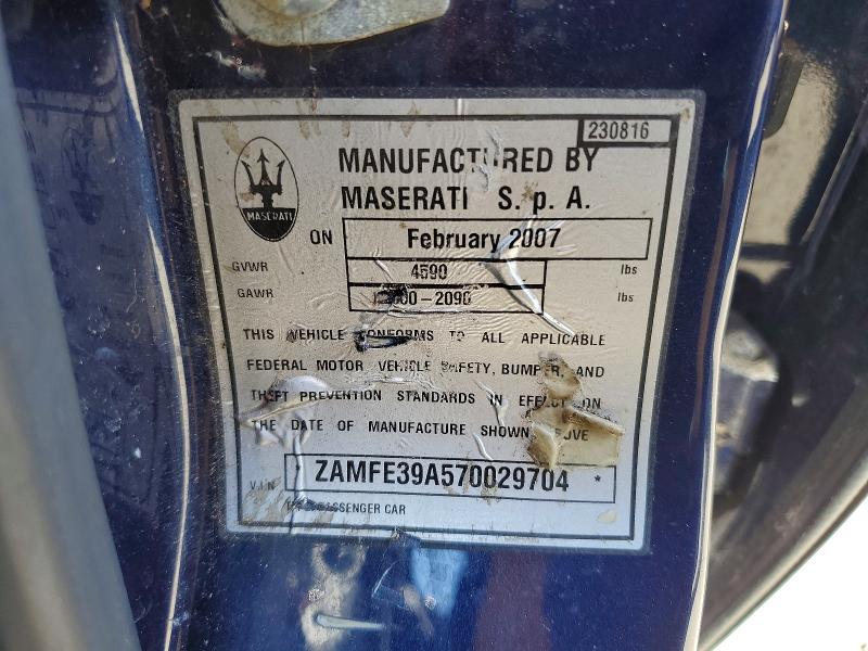 Aukcja sprzedaży 2007 Maserati Quattroporte, vin: ZAMFE39A570029704, numer aukcji: 48857326