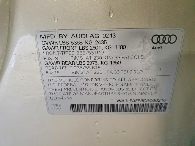 Продажа на аукционе авто 2013 Audi Q5, vin: WA1LFAFP9DA066210, номер лота: 49424866