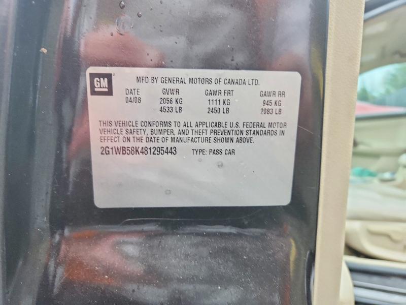 Продажа на аукционе авто 2008 Chevrolet Impala, vin: 2G1WB58K481295443, номер лота: 48485456